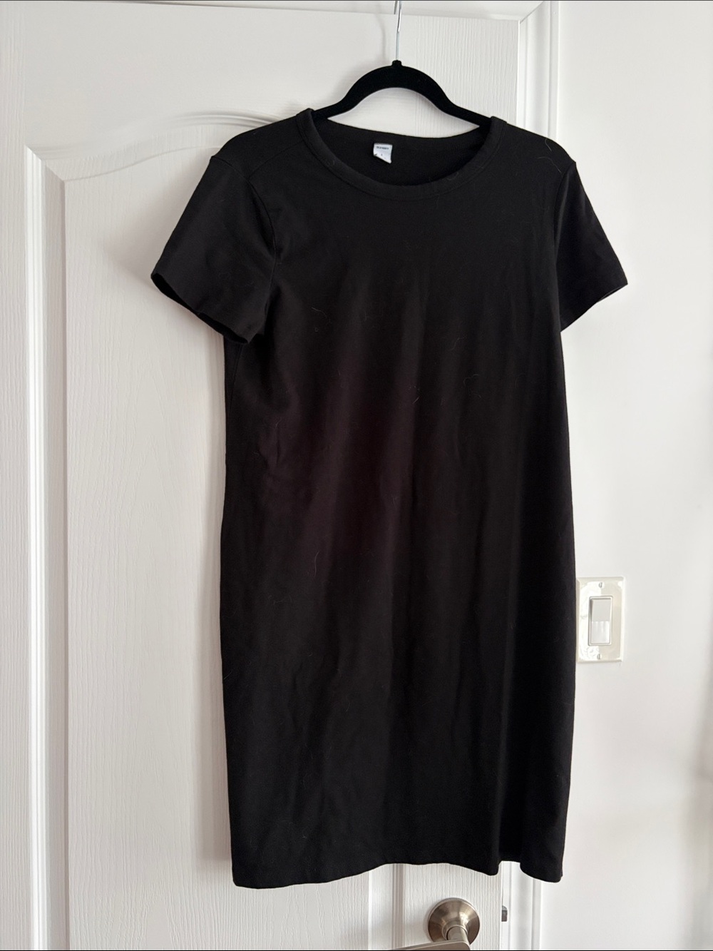 Old Navy Black Short-Sleeve Mini Shift Dress L